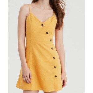 American Eagle Cotton & Linen Sunflower Yellow Mini Sundress Size XS